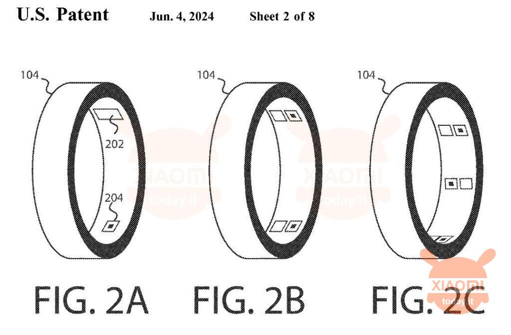 brevetto che mostra lo smart ring di fitbit